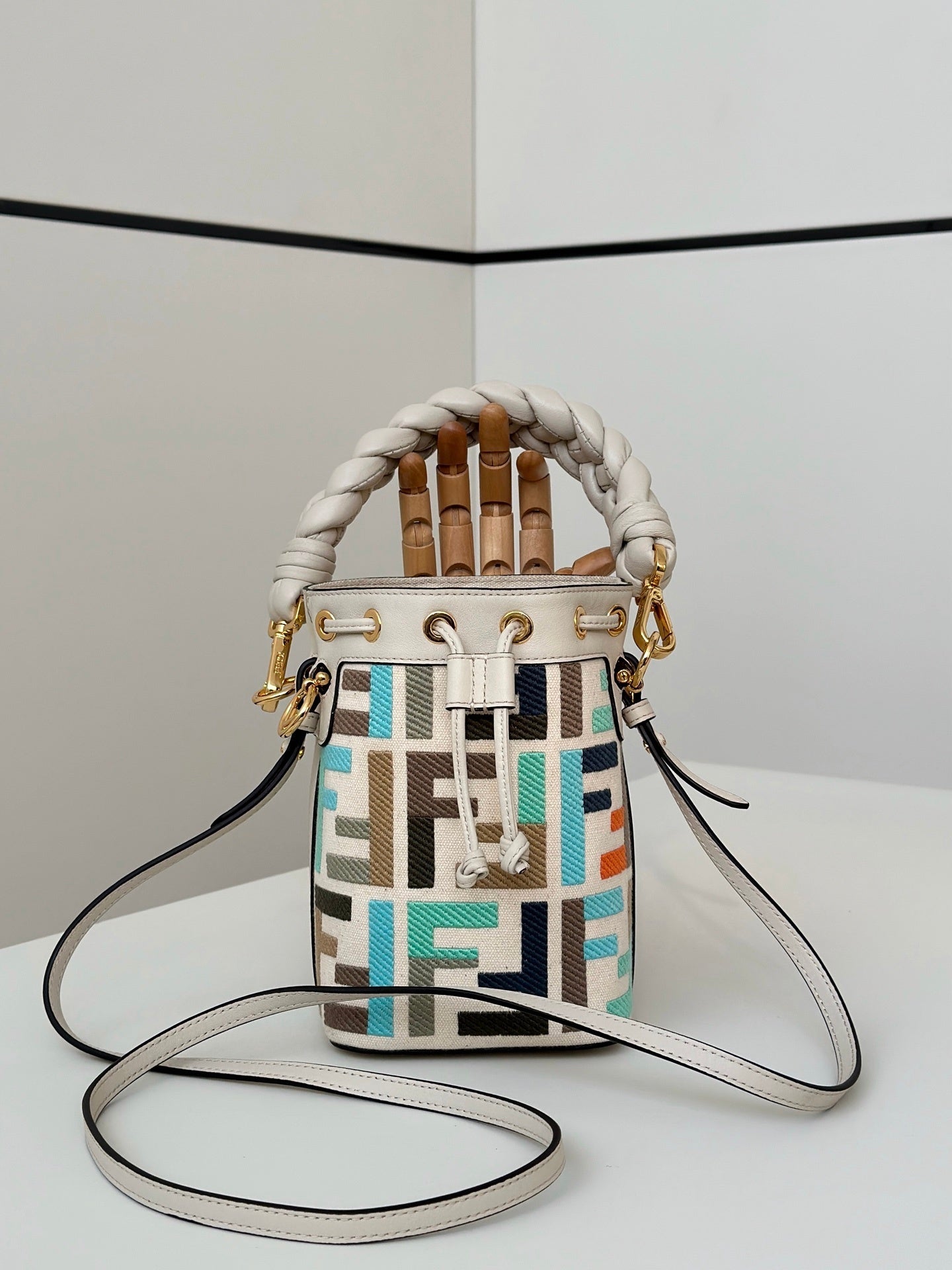 FENDI Mini Denim Bucket Bag