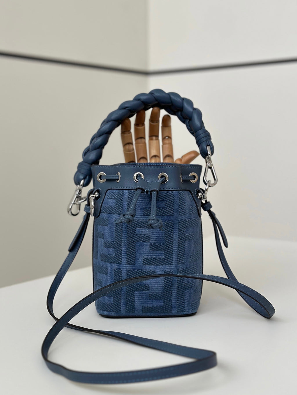 FENDI Mini Denim Bucket Bag