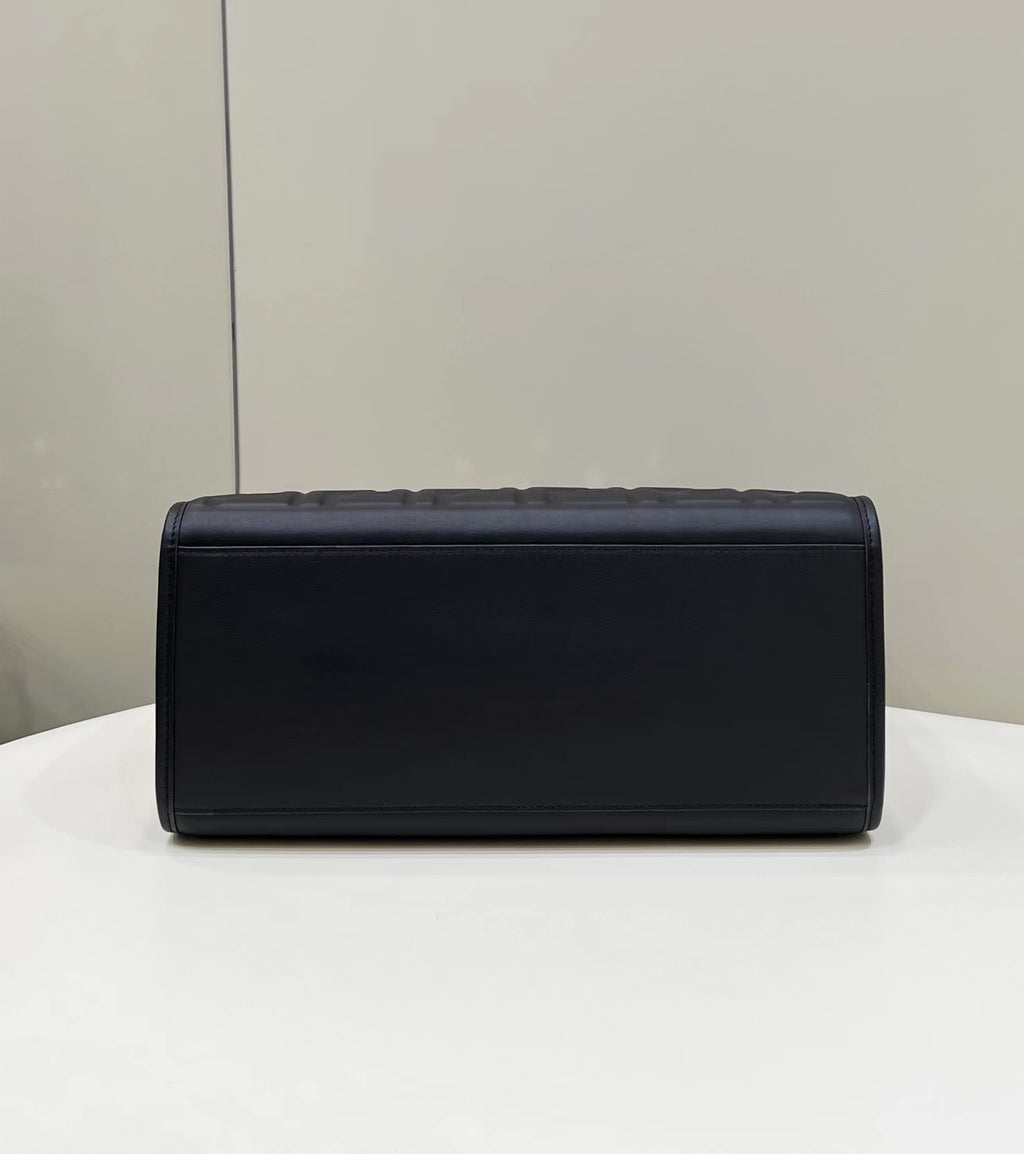 FENDI Embossed Leather Tote Bag