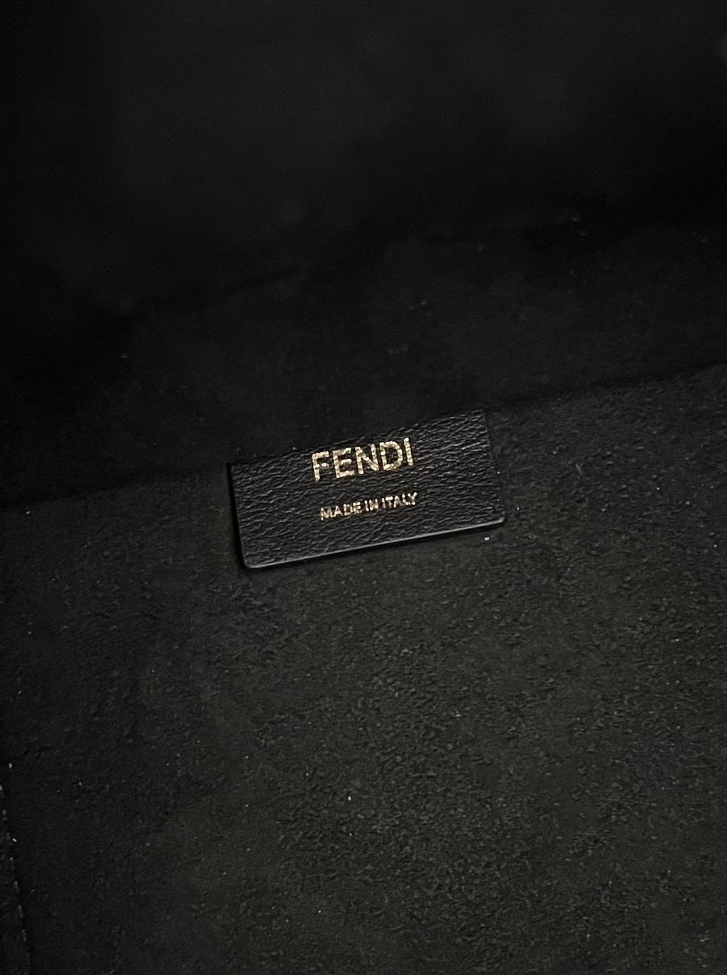 FENDI Embossed Leather Tote Bag