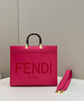 FENDI Leather Shopping Tote Bag
