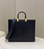 FENDI Leather Shopping Tote Bag