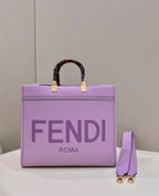FENDI Leather Shopping Tote Bag