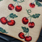 VALENTINO Garavani Cherry Jacquard Raffia Clutch