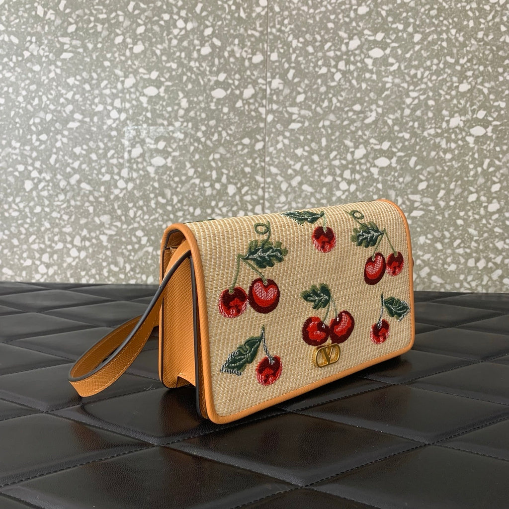 VALENTINO Garavani VLogo Signature Cherry Jacquard Handbag