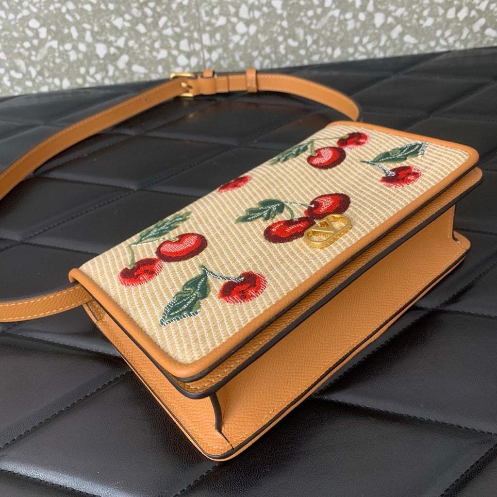 VALENTINO Garavani VLogo Signature Cherry Jacquard Handbag