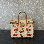 VALENTINO Garavani Antibes Cherry Jacquard Raffia Handbag