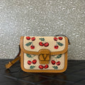 VALENTINO Garavani Cherry Jacquard Raffia Handbag