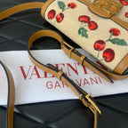 VALENTINO Garavani Cherry Jacquard Raffia Handbag