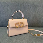 VALENTINO Stud-Closure Calfskin Handbag