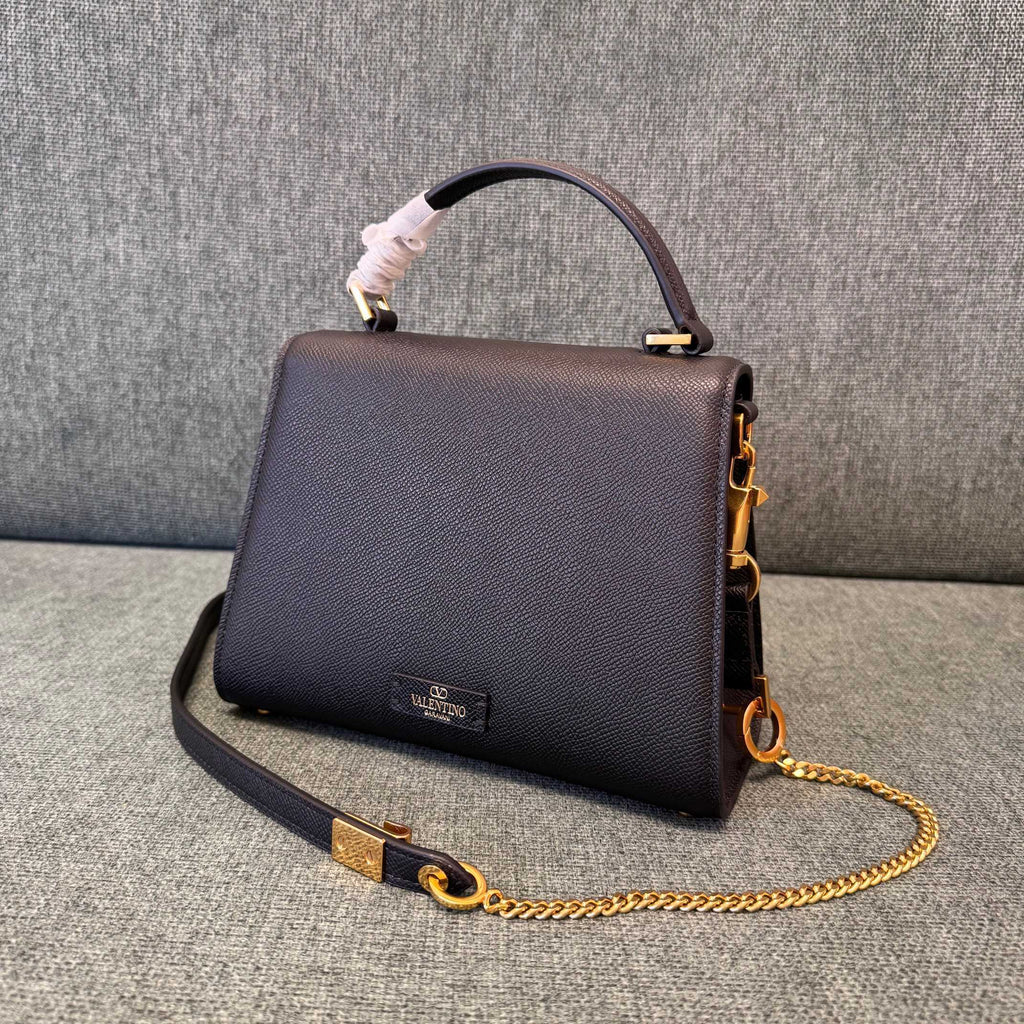 VALENTINO Stud-Closure Calfskin Handbag