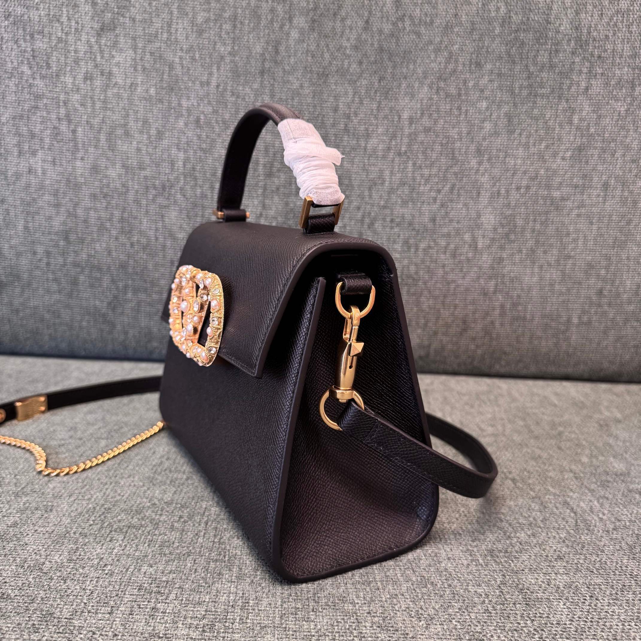 VALENTINO Stud-Closure Calfskin Handbag