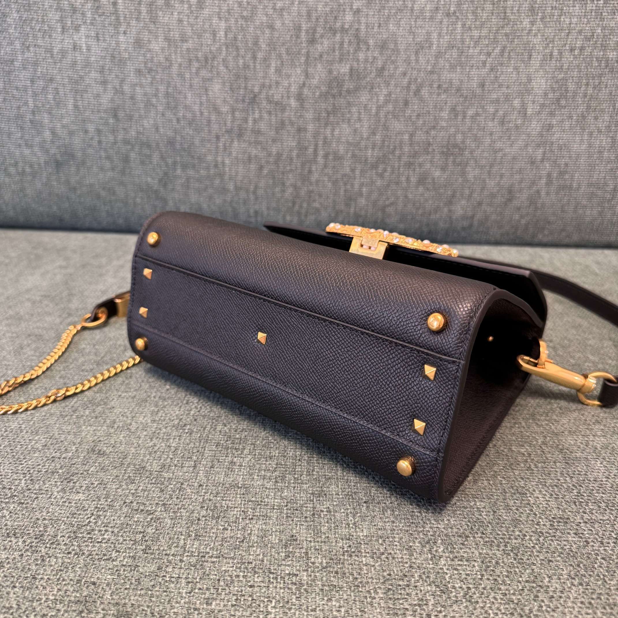 VALENTINO Stud-Closure Calfskin Handbag