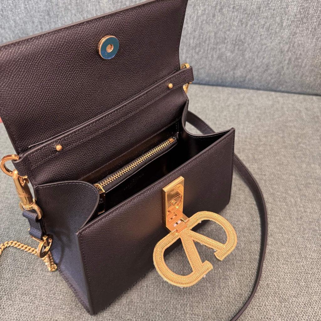 VALENTINO Stud-Closure Calfskin Handbag