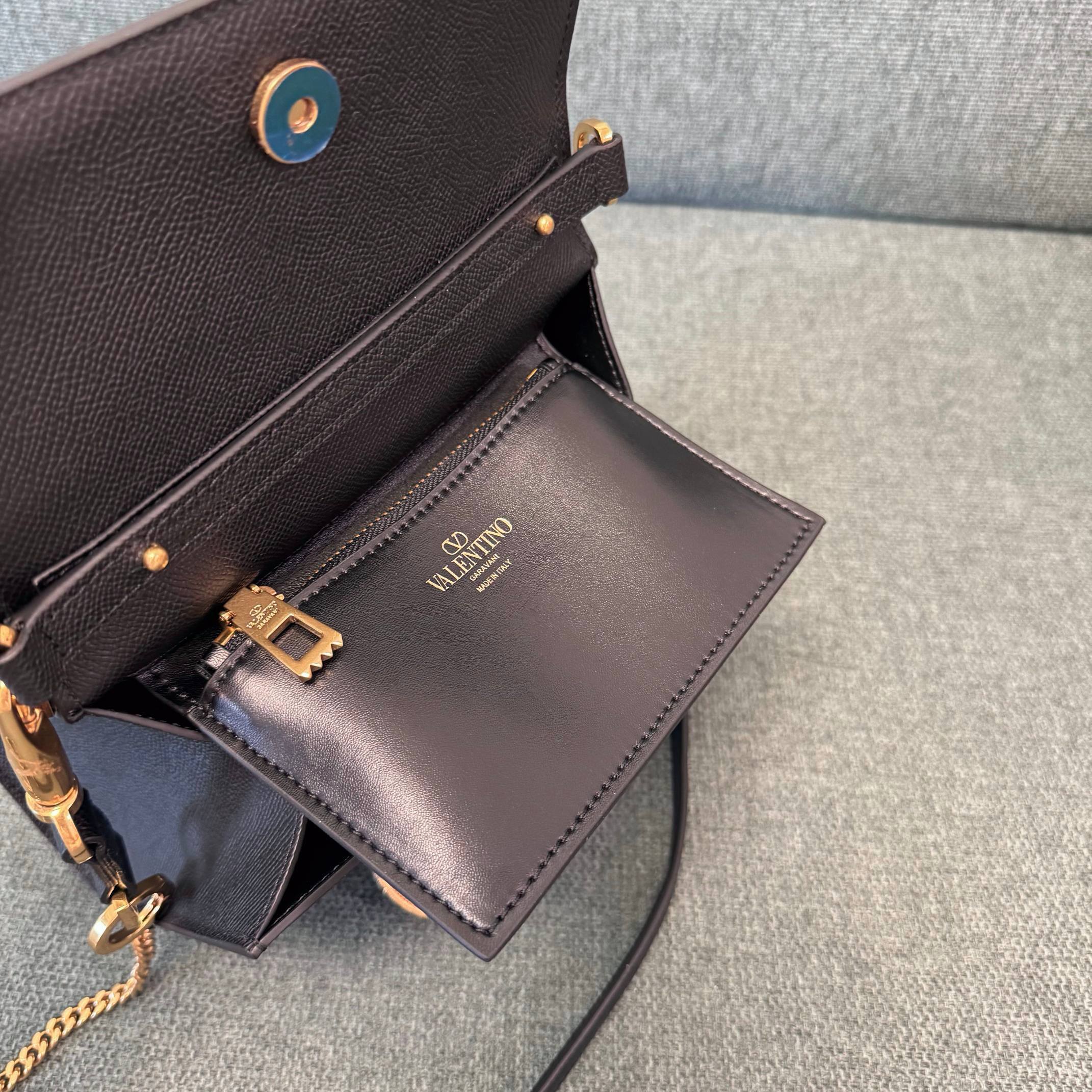VALENTINO Stud-Closure Calfskin Handbag