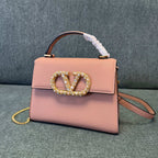 VALENTINO Stud-Closure Calfskin Handbag