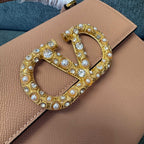 VALENTINO Stud-Closure Calfskin Handbag
