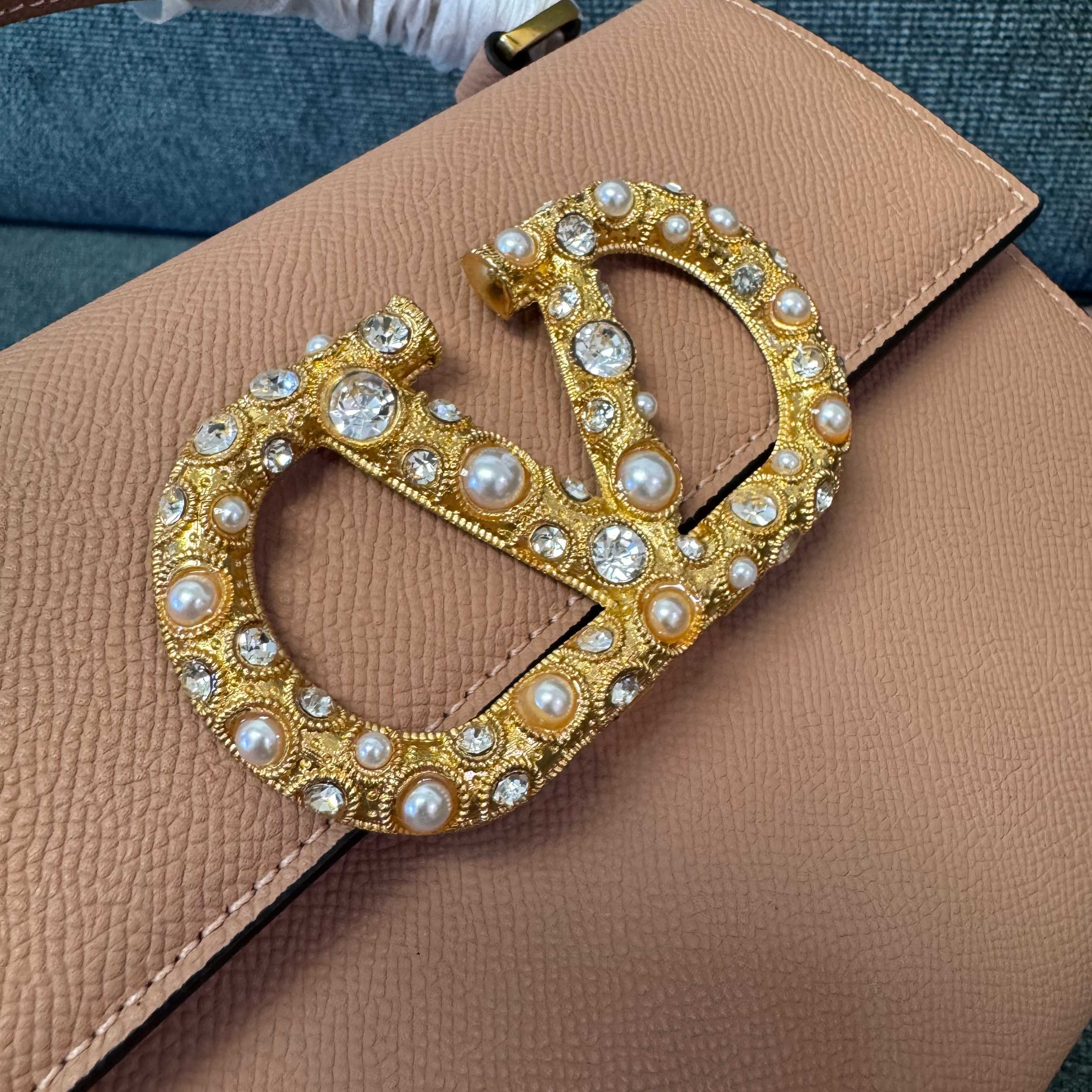 VALENTINO Stud-Closure Calfskin Handbag
