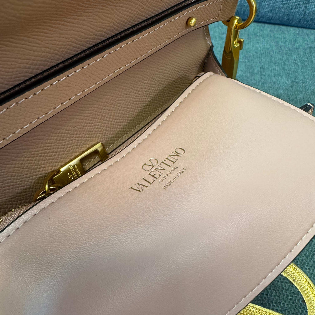 VALENTINO Stud-Closure Calfskin Handbag