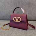 VALENTINO Stud-Closure Calfskin Handbag