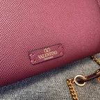 VALENTINO Stud-Closure Calfskin Handbag