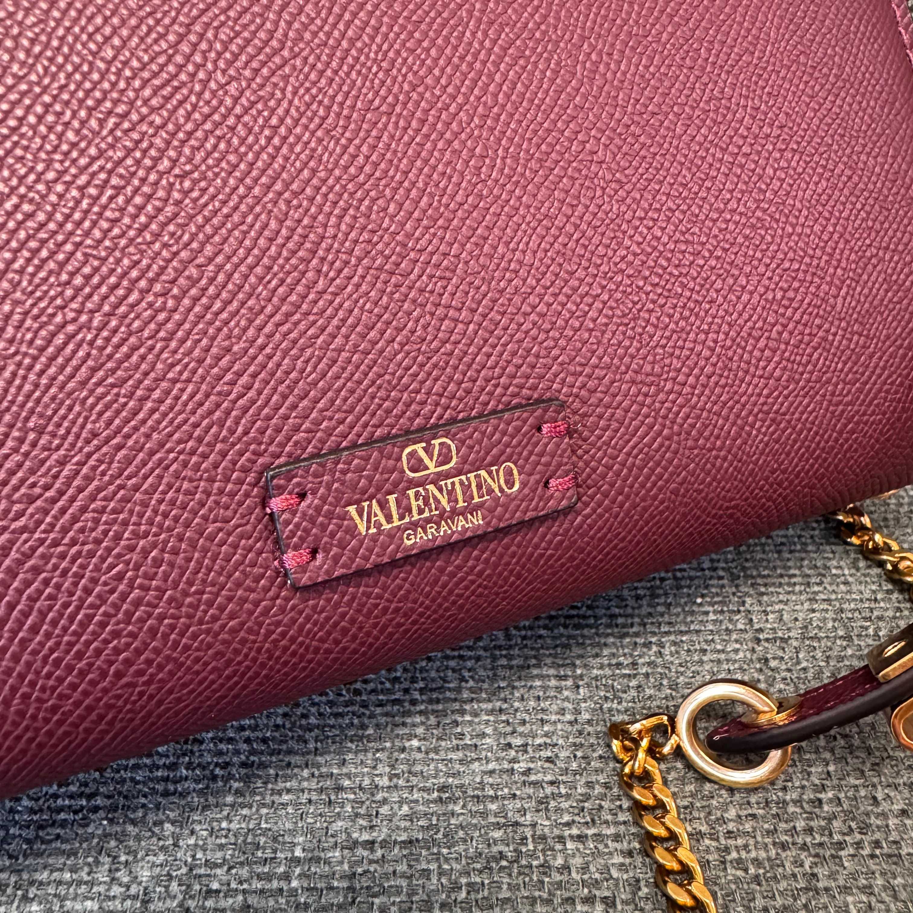 VALENTINO Stud-Closure Calfskin Handbag