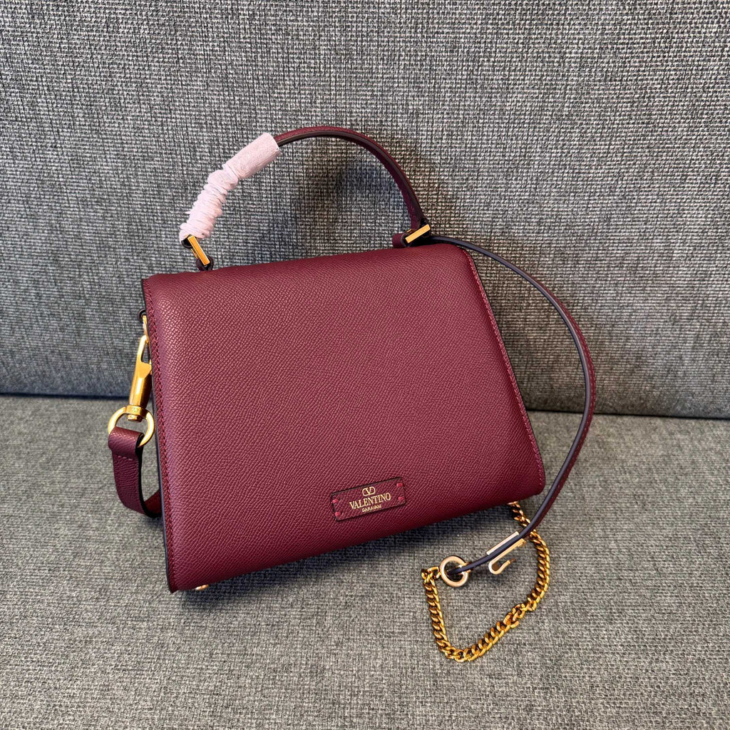 VALENTINO Stud-Closure Calfskin Handbag