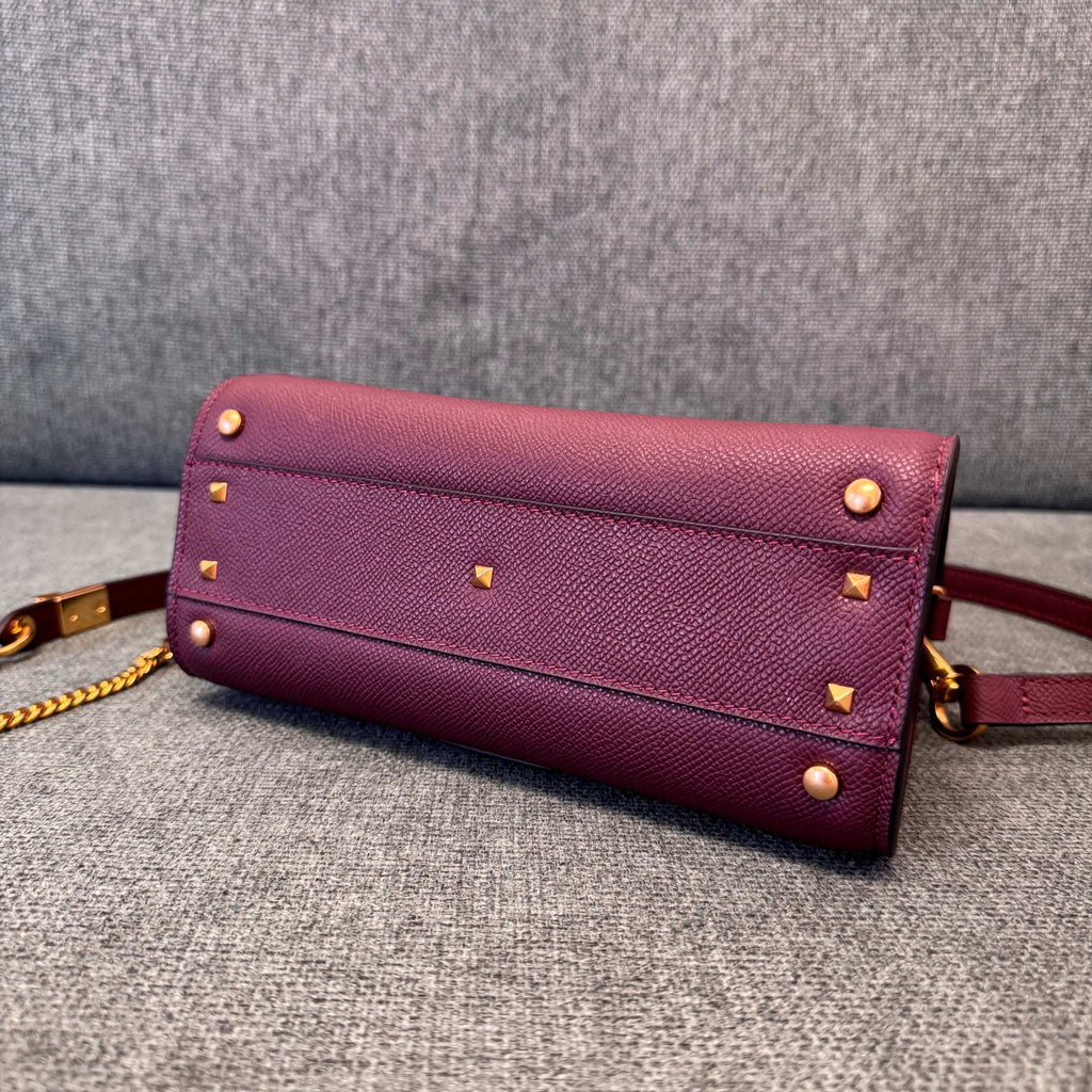 VALENTINO Stud-Closure Calfskin Handbag
