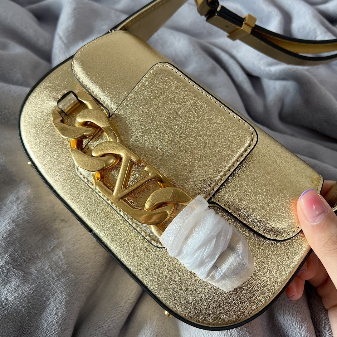 VALENTINO VLogo Chain Small Calfskin Handbag