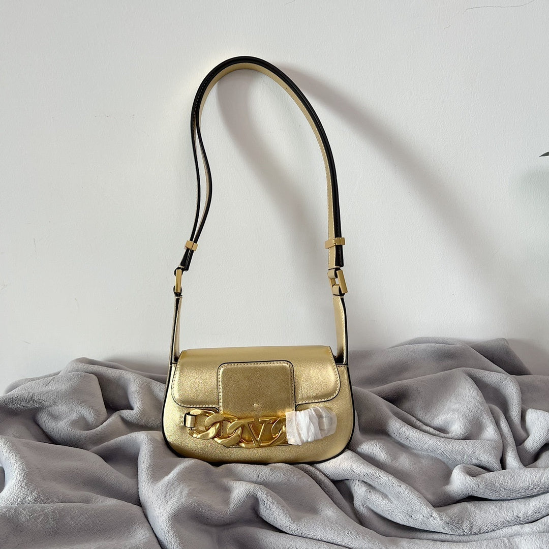 VALENTINO VLogo Chain Small Calfskin Handbag