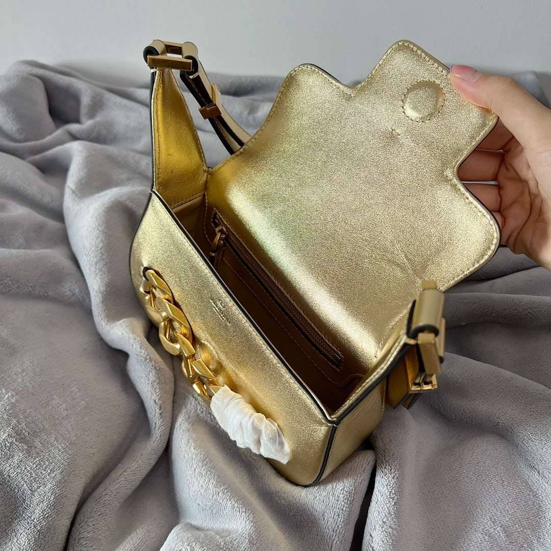 VALENTINO VLogo Chain Small Calfskin Handbag