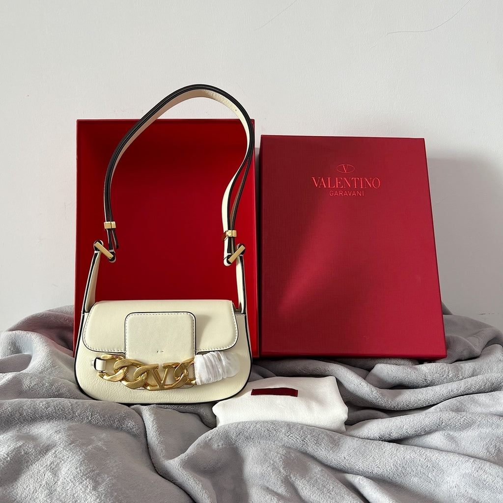 VALENTINO VLogo Chain Small Calfskin Handbag