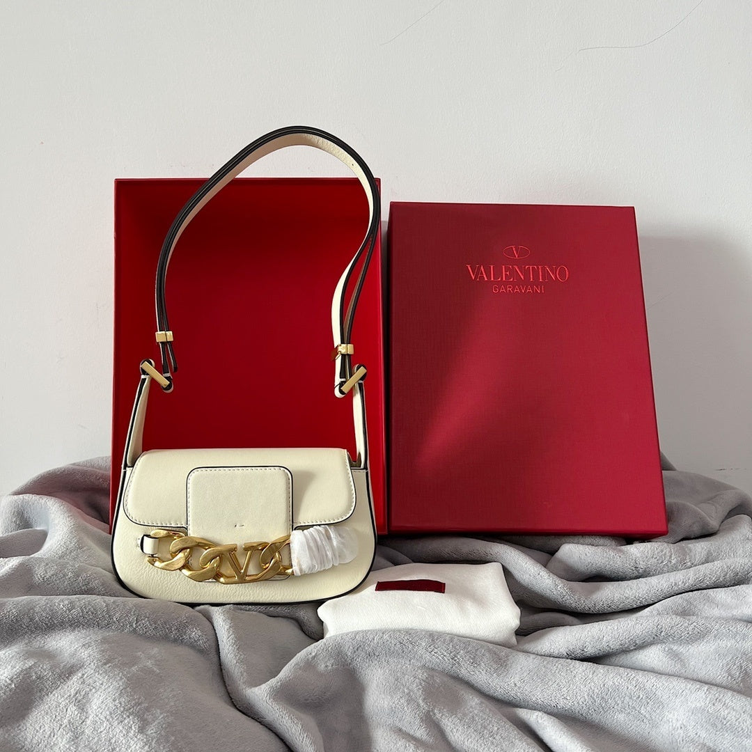 VALENTINO VLogo Chain Small Calfskin Handbag
