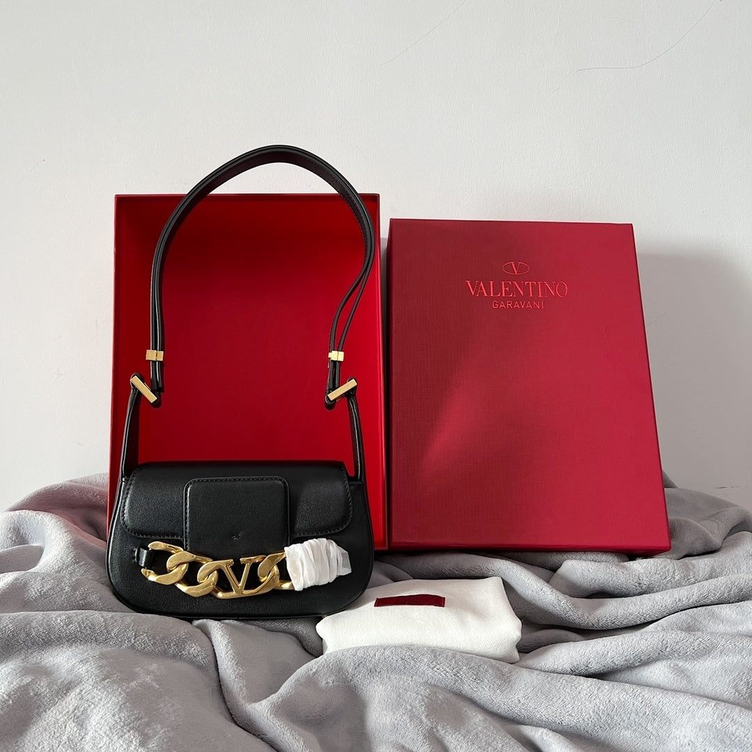 VALENTINO VLogo Chain Small Calfskin Handbag