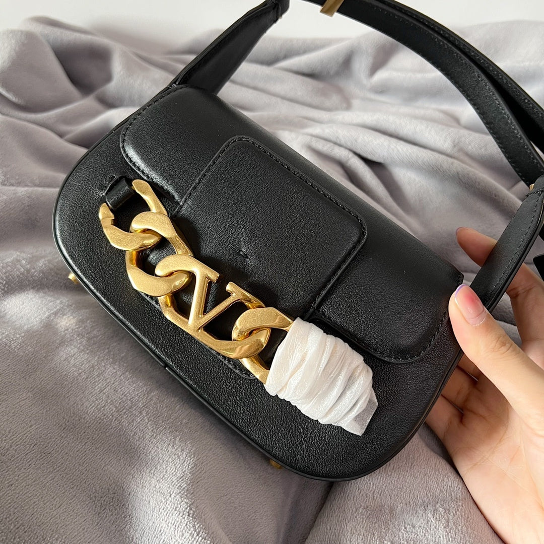 VALENTINO VLogo Chain Small Calfskin Handbag