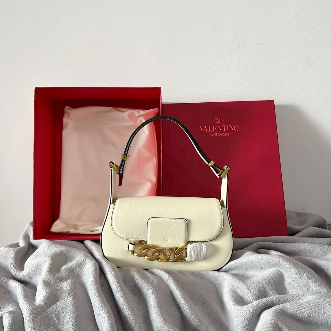 VALENTINO VLogo Chain Large Calfskin Handbag