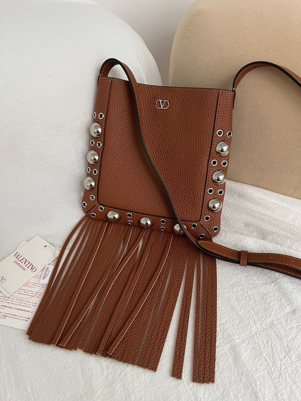 VALENTINO Garavani Nellcôte Small Fringe Bag