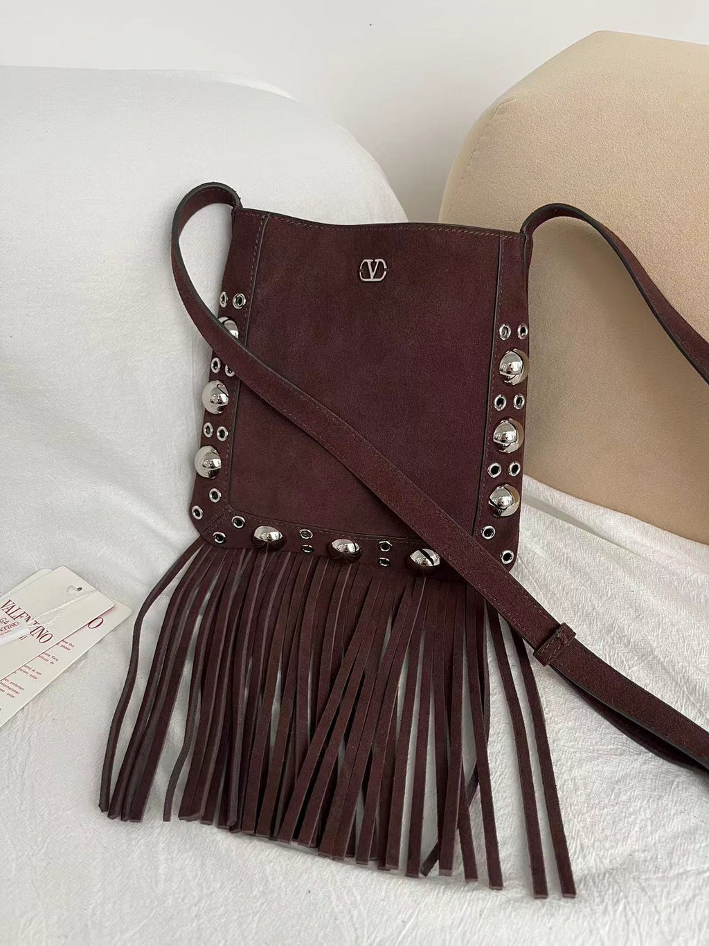 VALENTINO Garavani Nellcôte Small Fringe Bag