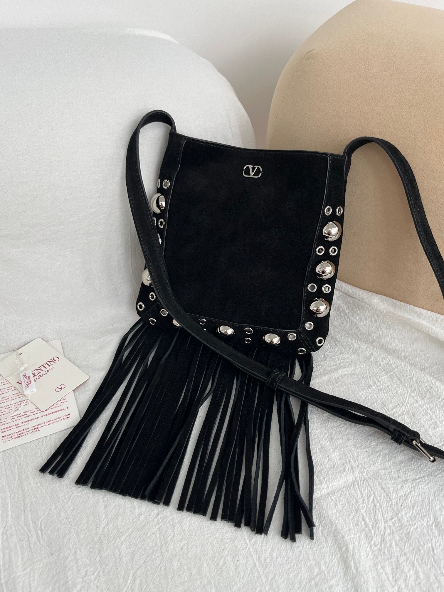 VALENTINO Garavani Nellcôte Small Fringe Bag