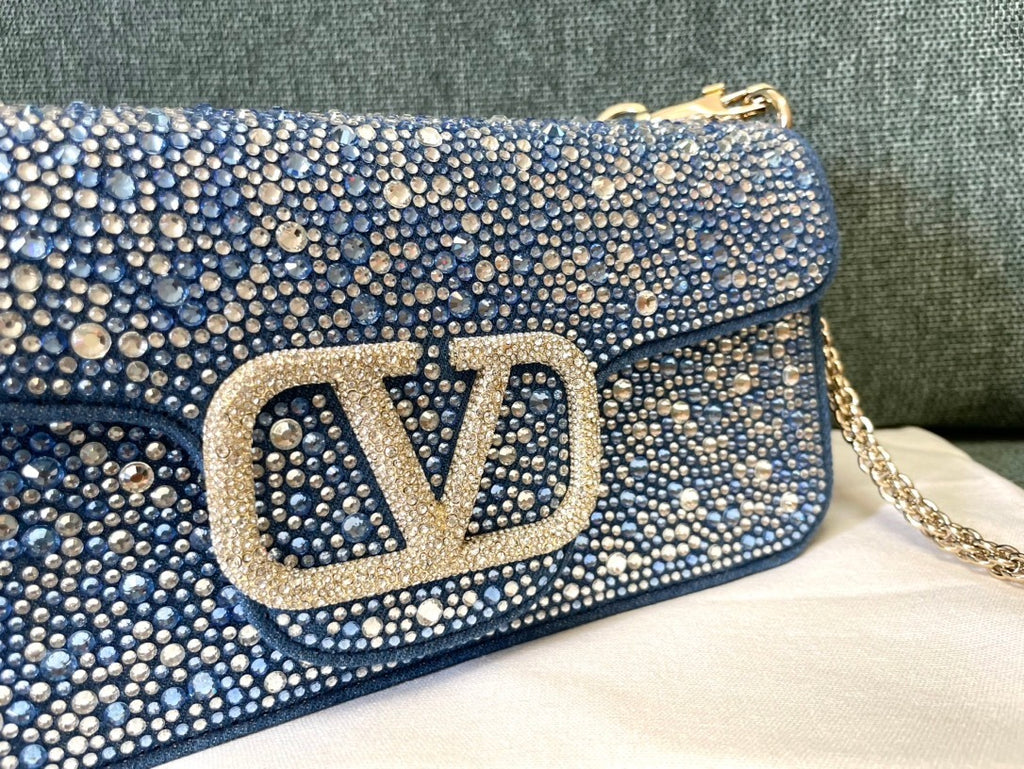 VALENTINO Garavani MINILOC VLogo Signature Crystal-Embellished Bag