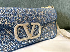 VALENTINO Garavani MINILOC VLogo Signature Crystal-Embellished Bag