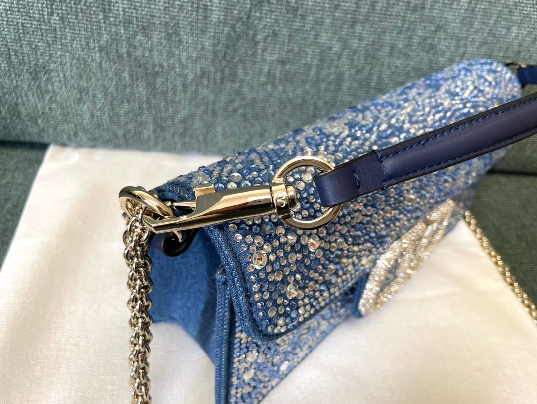 VALENTINO Garavani MINILOC VLogo Signature Crystal-Embellished Bag