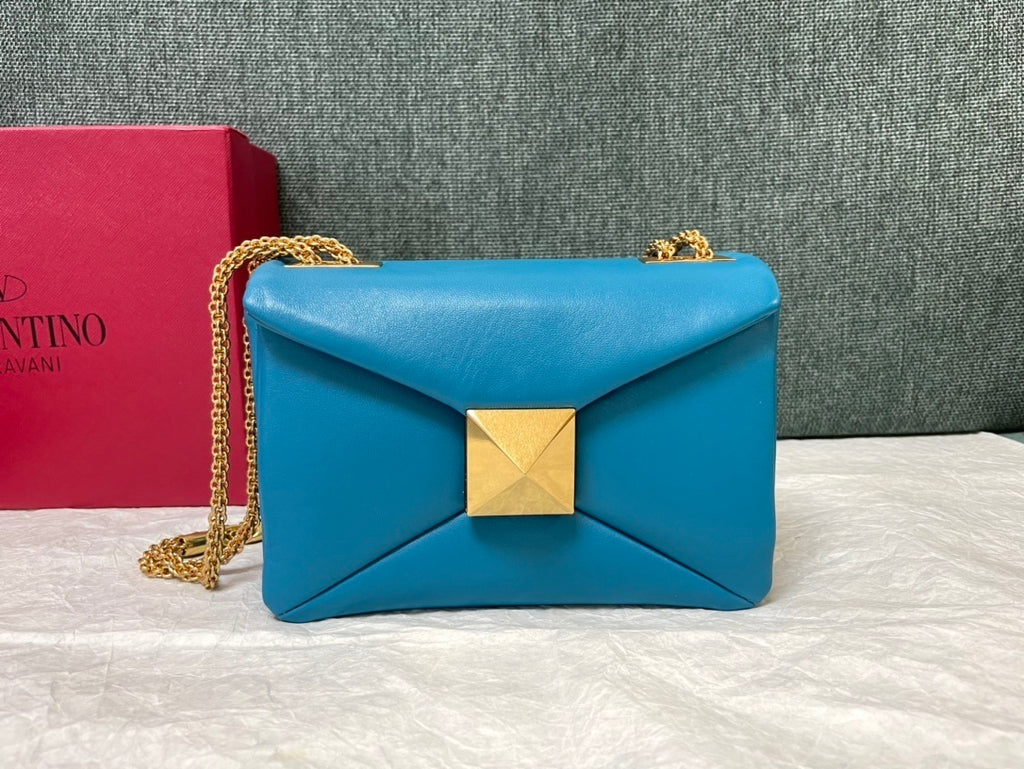 VALENTINO Lambskin Chain Tofu Bag