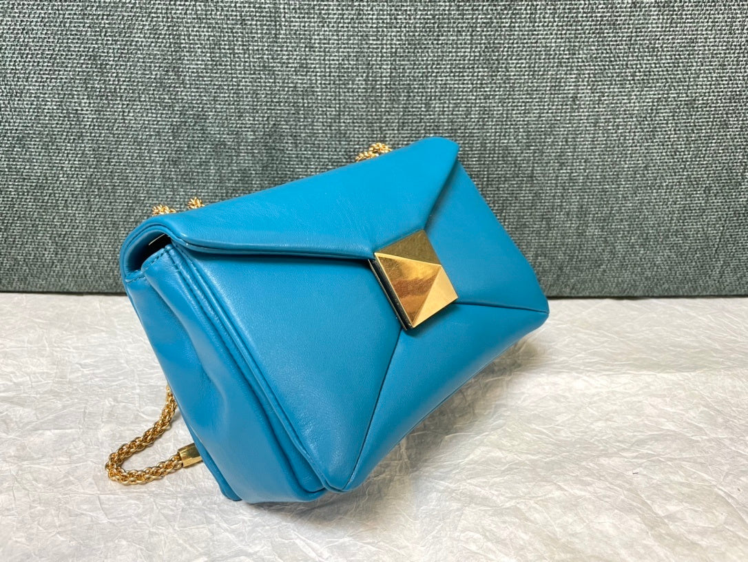 VALENTINO Lambskin Chain Tofu Bag