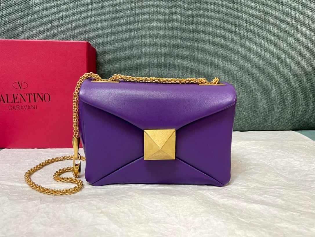 VALENTINO Lambskin Chain Tofu Bag