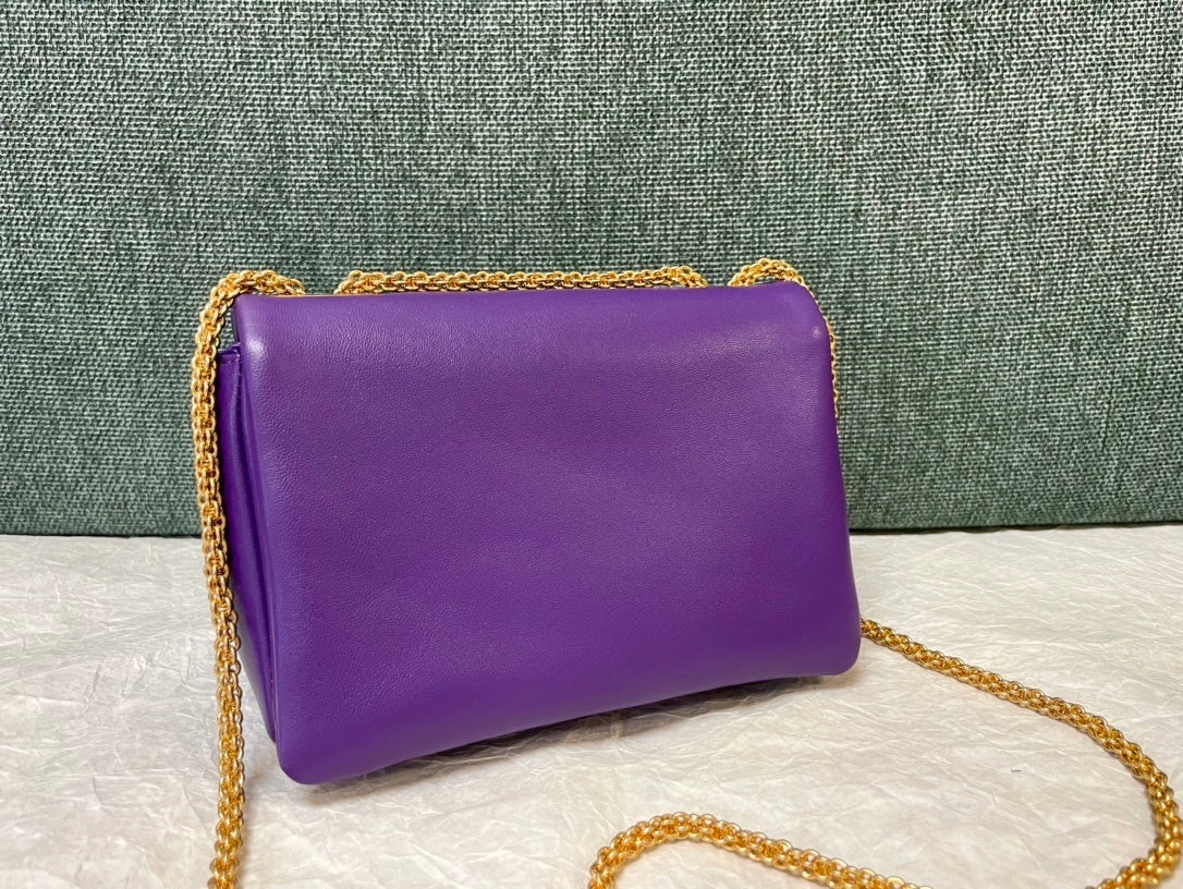 VALENTINO Lambskin Chain Tofu Bag