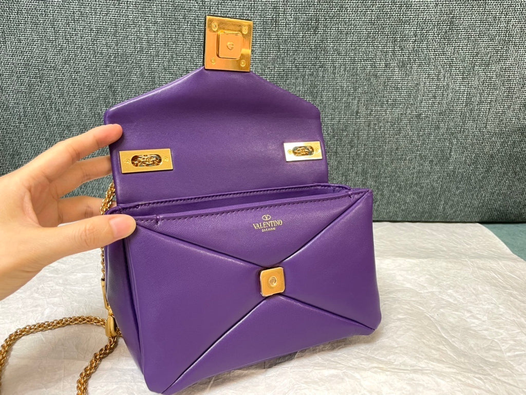 VALENTINO Lambskin Chain Tofu Bag