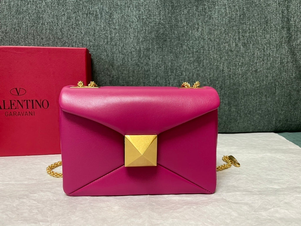 VALENTINO Lambskin Chain Tofu Bag