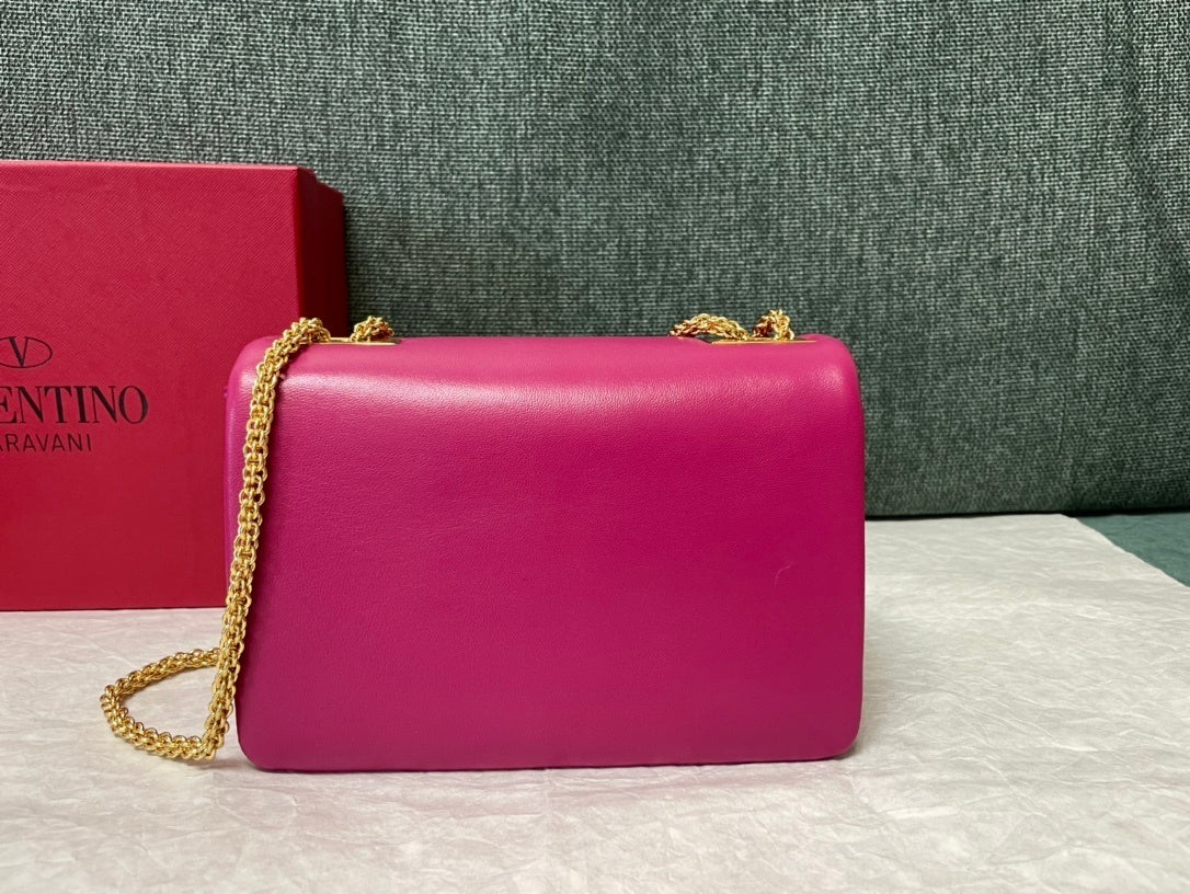 VALENTINO Lambskin Chain Tofu Bag