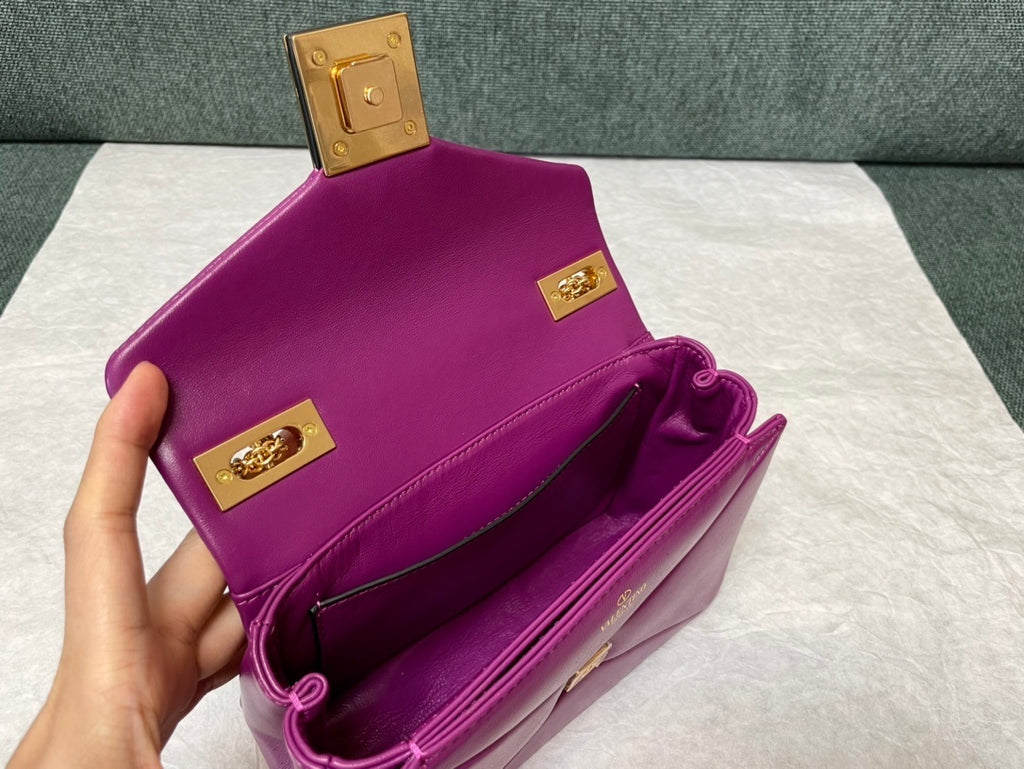 VALENTINO Lambskin Chain Tofu Bag